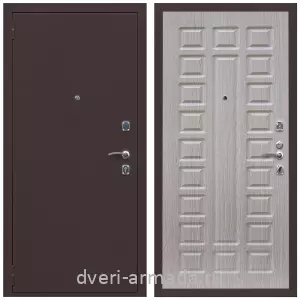 С теплоизоляцией для квартиры, Дверь входная Армада Комфорт Антик медь / МДФ 16 мм ФЛ-183 Сандал белый