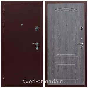 Дверь входная Армада Люкс Антик медь / МДФ 6 мм ФЛ-138 Дуб Филадельфия графит с шумоизоляцией с МДФ панелями