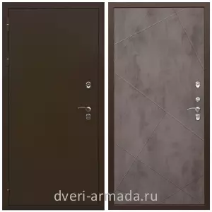 Толстые входные двери, Дверь входная утепленная в частный дом Армада Термо Молоток коричневый/ МДФ 10 мм ФЛ-291 Бетон темный морозостойкая
