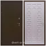 Белые с терморазрывом , Дверь недорогая входная в дом с утеплением Армада Термо Молоток коричневый/ ФЛ-183 Дуб белёный в коридор