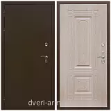 Белые с терморазрывом , Дверь входная уличная в дом Армада Термо Молоток коричневый/ ФЛ-2 Дуб белёный для дачи на заказ двухконтурная