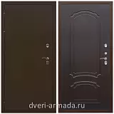 Утепленные для частного дома, Дверь входная уличная в дом Армада Термо Молоток коричневый/ ФЛ-140 Венге для загородного дома с панелями МДФ
