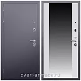 Входные двери с зеркалом внутри, Дверь входная Армада Люкс Антик серебро / СБ-16 Белый матовый
