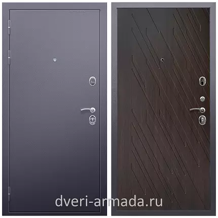 Дверь входная Армада Люкс Антик серебро / ФЛ-86 Венге структурный