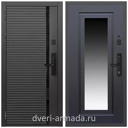 Умная входная смарт-дверь Армада Каскад BLACK МДФ 10 мм Kaadas S500 / МДФ 16 мм ФЛЗ-120 Венге