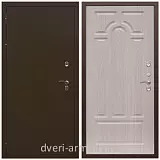 Двери в деревянный дом, Дверь входная стальная уличная в частный дом Армада Термо Молоток коричневый/ ФЛ-58 Дуб белёный
